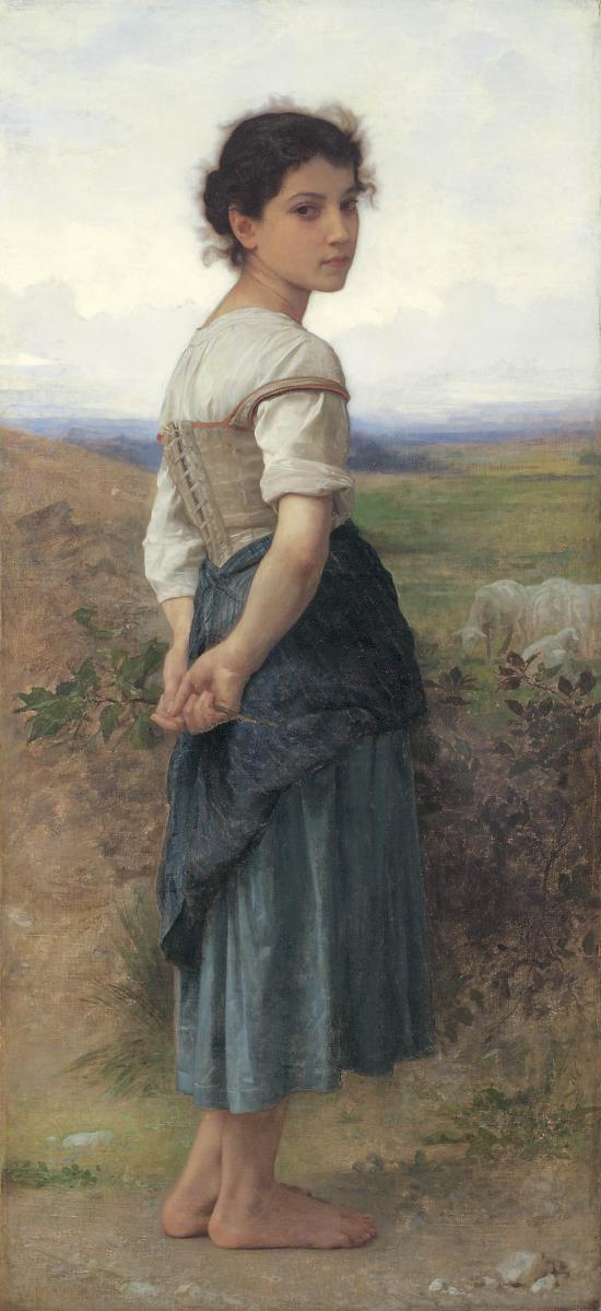 William Bouguereau,The young shepherdess-1885, 24x36 inches