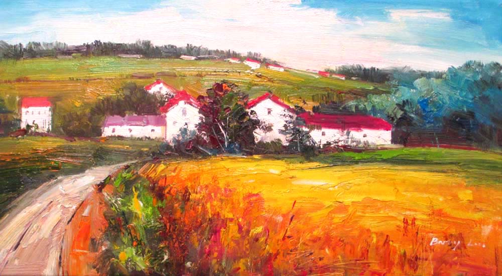 An red roof cottage, by Barry Liu