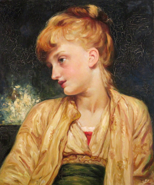A girl portrait,after Renoir,  by  Zhouwei 