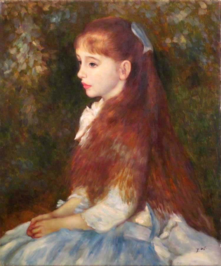 A girl, studying Renoir  by  Zhouwei 