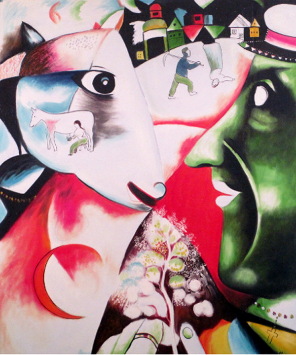Abstract, studying Chagall,  by  Zhouwei 