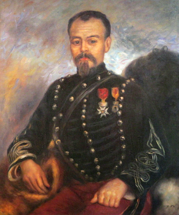 General Portrait,studying an old painting, by JW