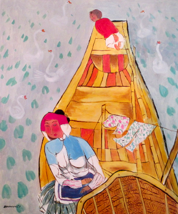 Living on boat    by  Zhouwei 