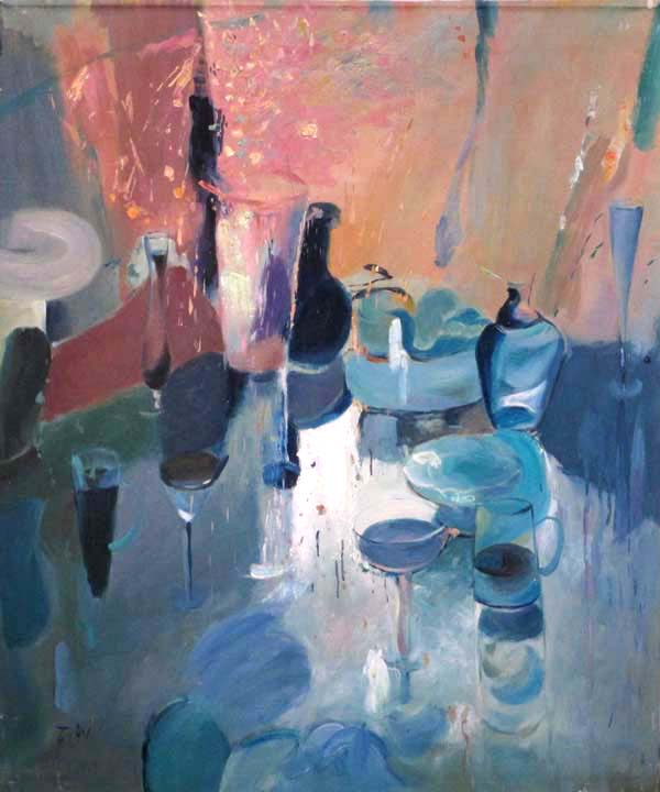 Still life-glassware, by JW