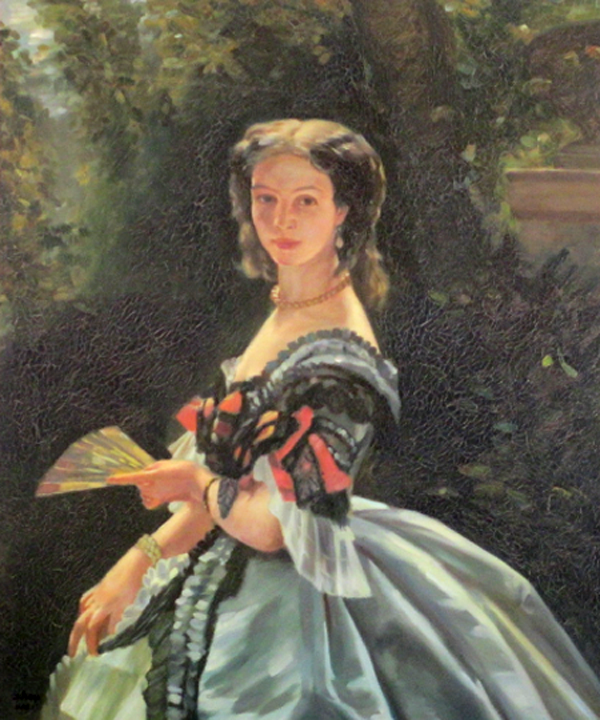 A portrait of a girl,  by  Zhouwei 