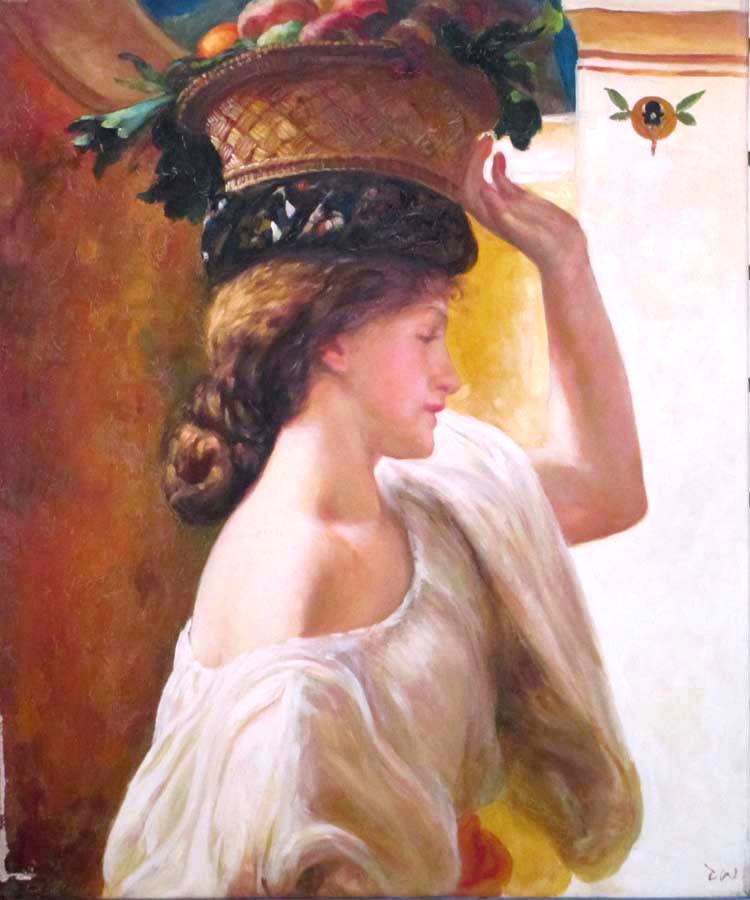 Studying old painting