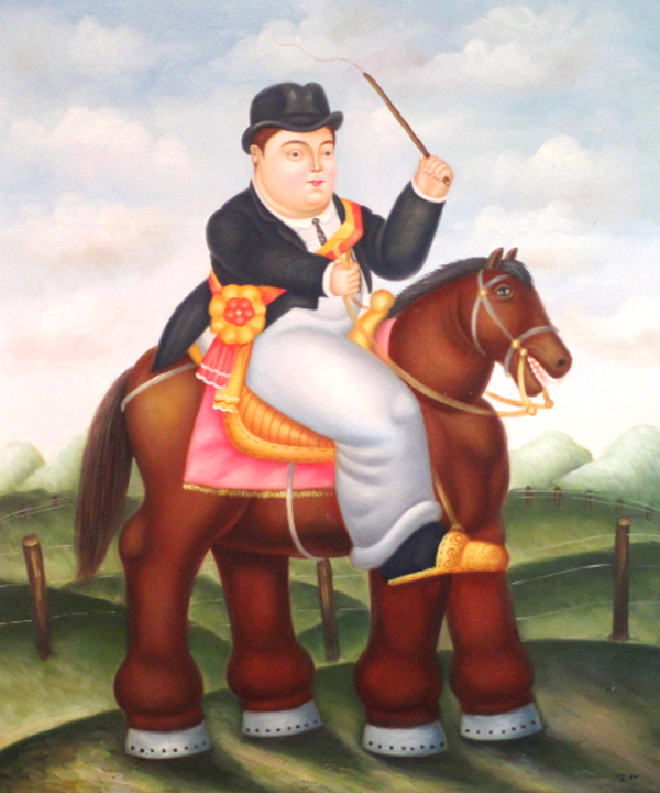  The president, studying Botero, by JW