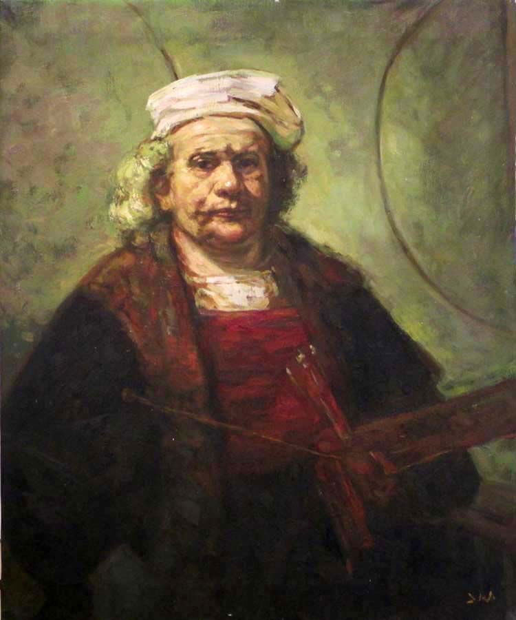 Portrait after Rembrandt   by  Zhouwei 