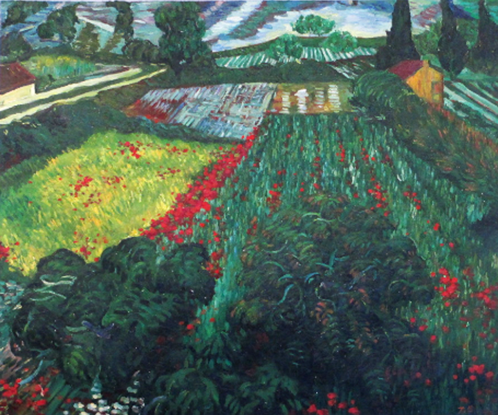 Landscape,studying Van Gogh