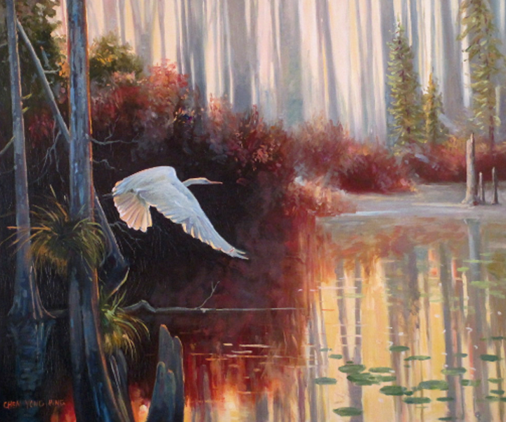 A White bird and A Quiet Forest, by Chen Y.M.