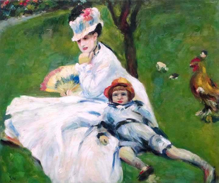 Mother and child, after Monet