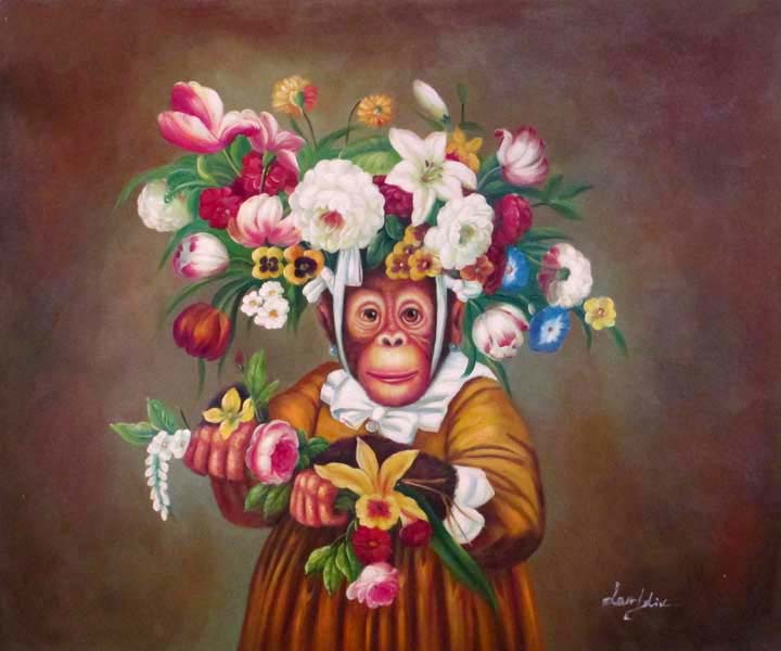  Monkey with flowers