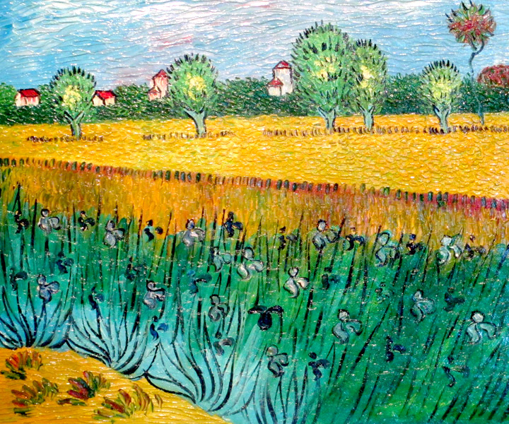 View Of Arles With Irises