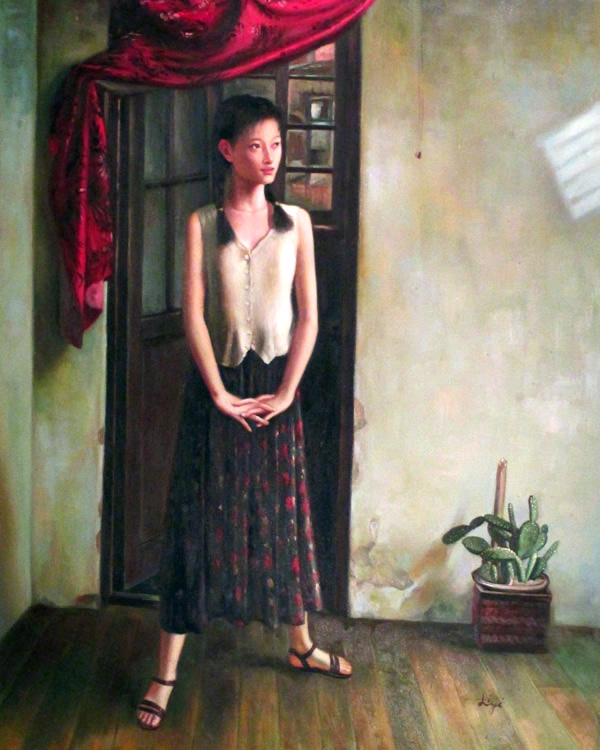 A thinking girl, by Liyi