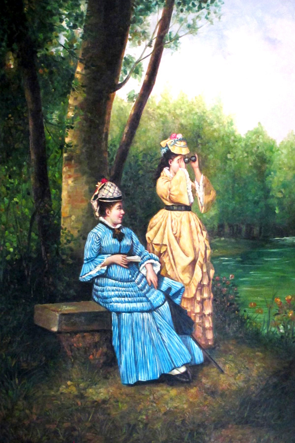 Studying old painting, by Liyi