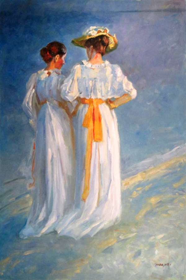 Walking on beach