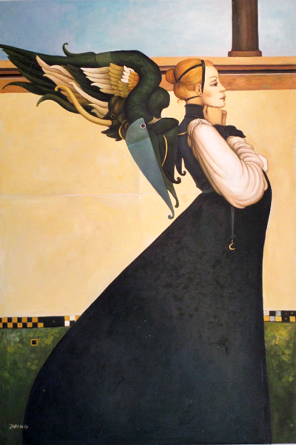 Lady in black dress
