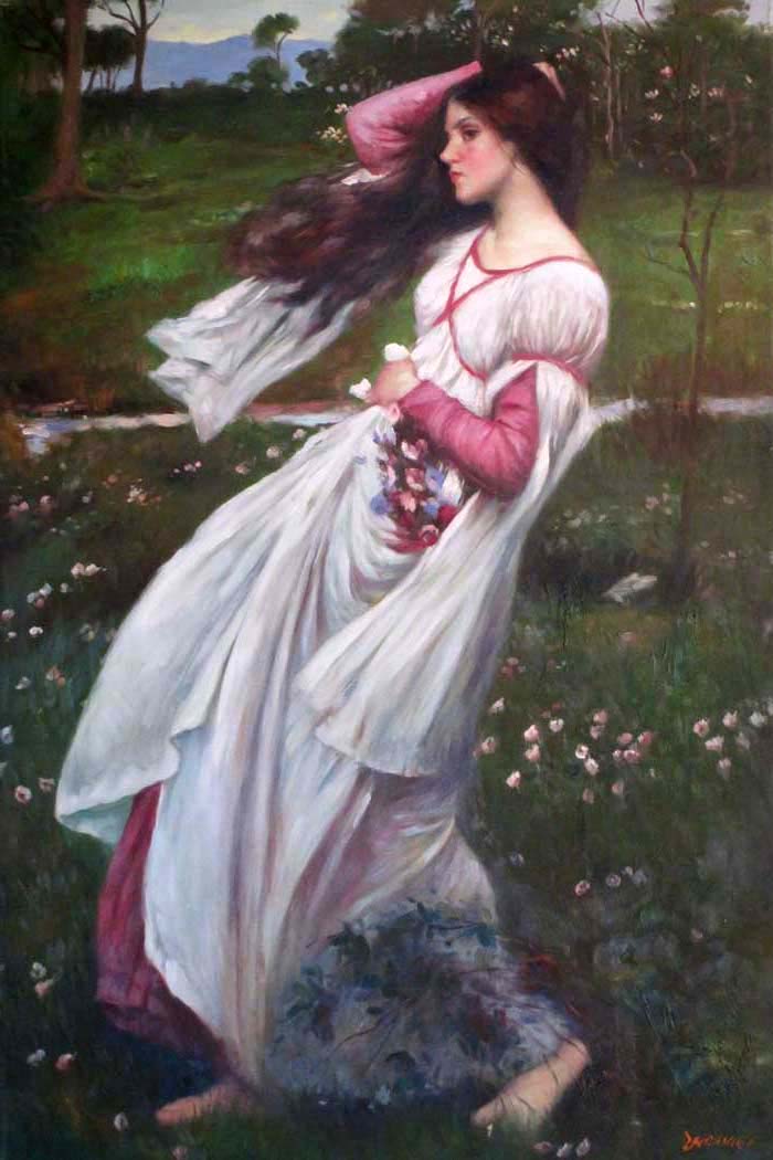 Windflowers, studying William Waterhouse  