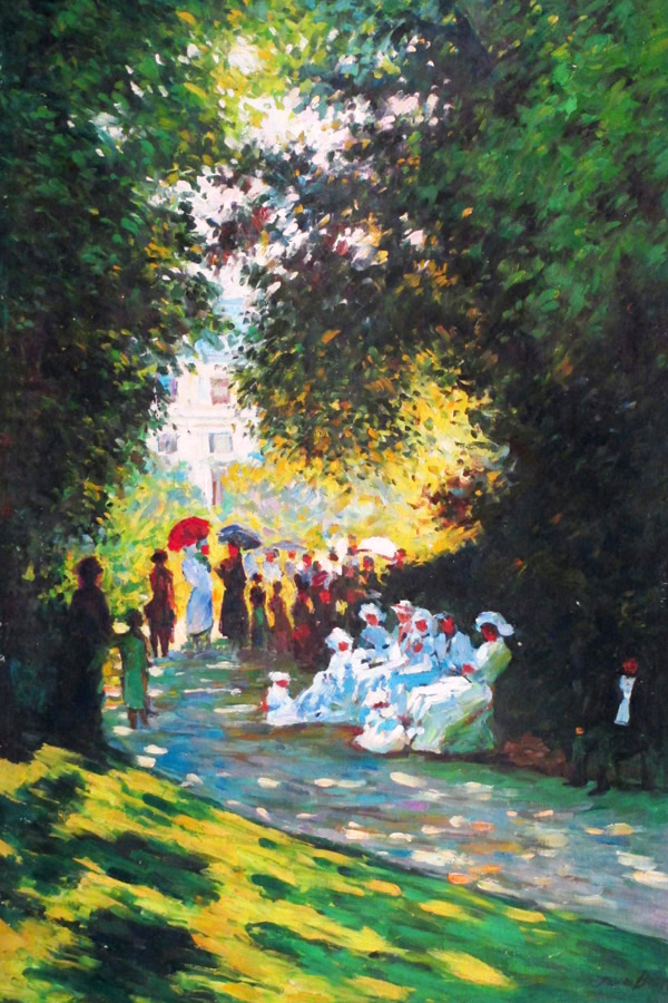 At the Parc Monceau,studying Monet, by Jean Bean