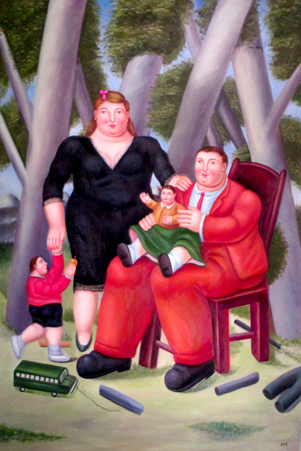Family Studying Botero