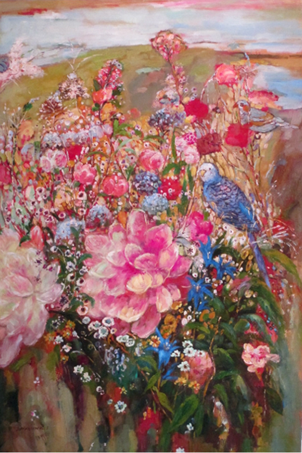 Flowers and bird   