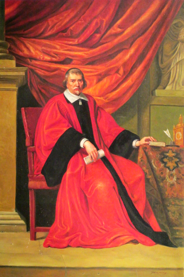 Studying an old painting, by JW