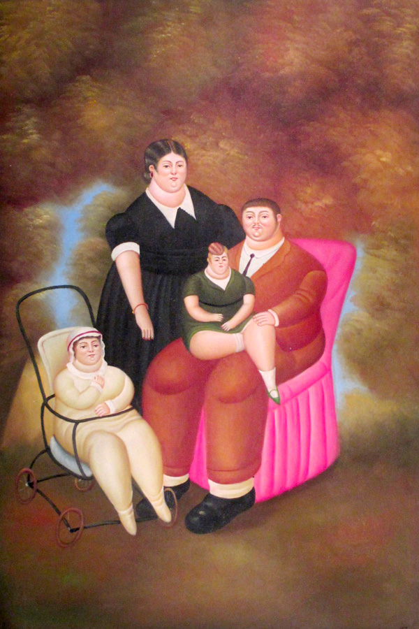 Family Studying Botero