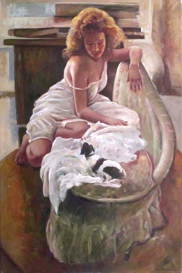 A young lady and her pet