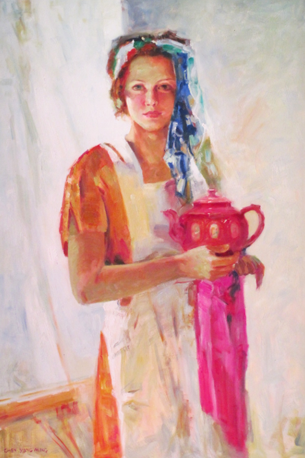 Lady with teapot,