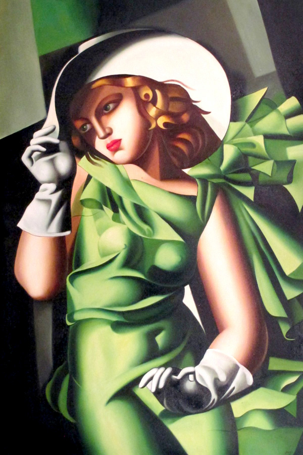 Young Girl in Green, Reproduction of T. Lempicka, By MJ