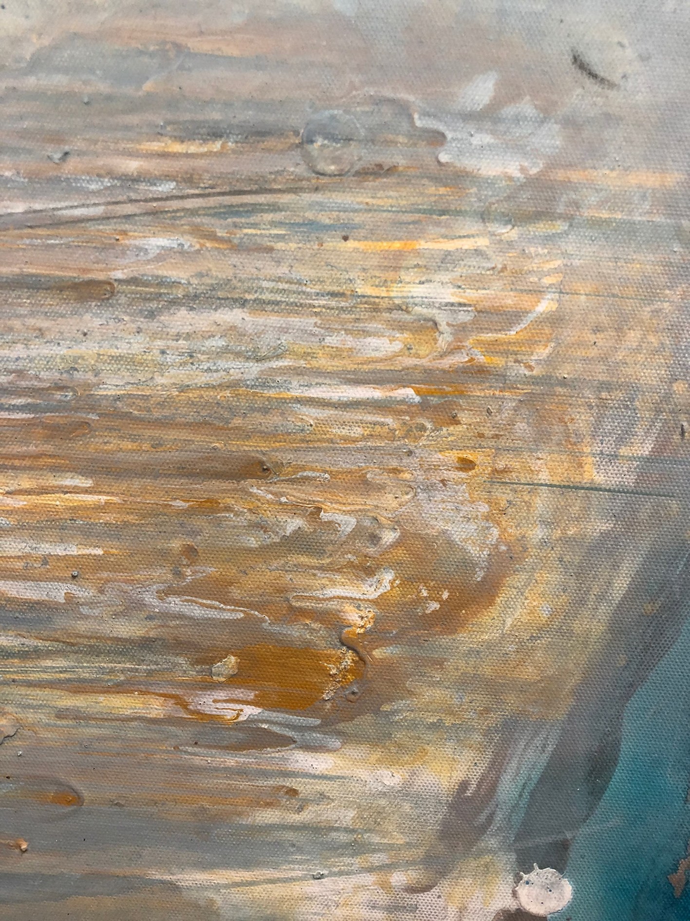 Blue Green Abstract Painting: Nature Inspired Original Art