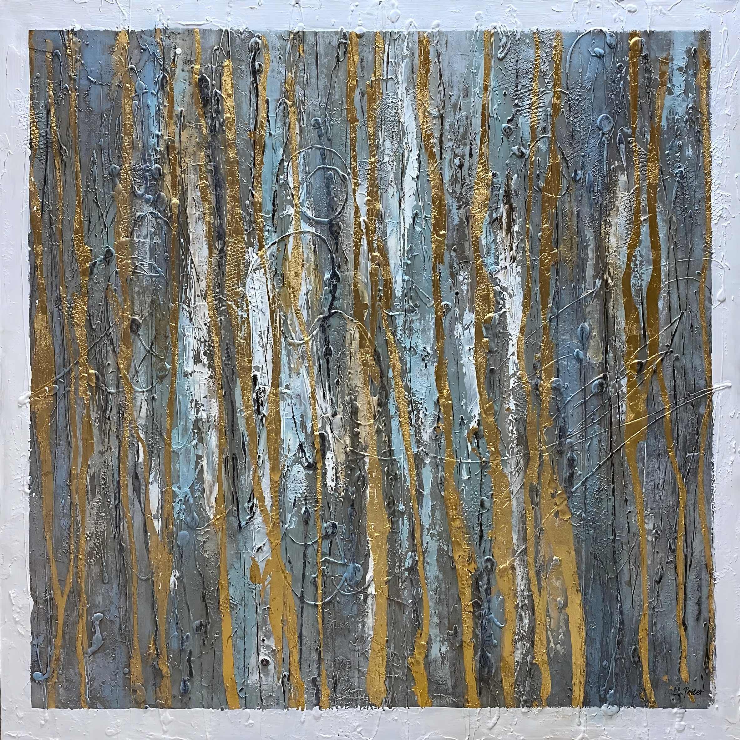 Gold and Gray Abstraction