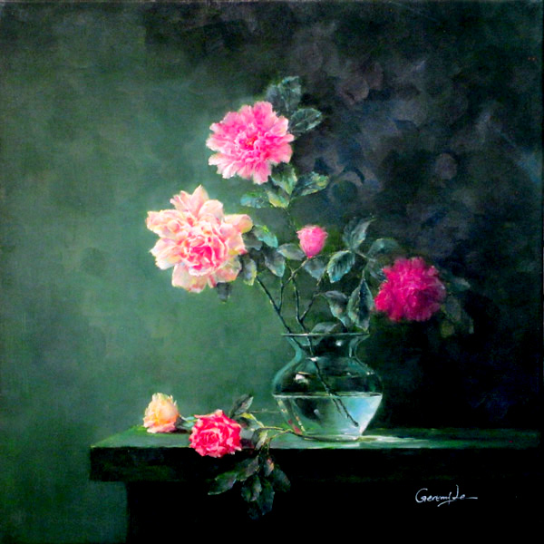 Glass vase with Flower 