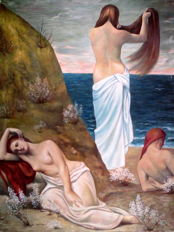 Young Girls by the Edge of the Sea