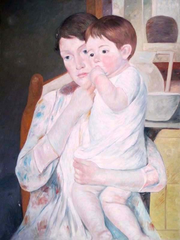 Child in Mother's Arms, Study of Mary Cassatt By JW