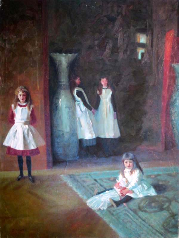 Children, studying,  by  Zhouwei 