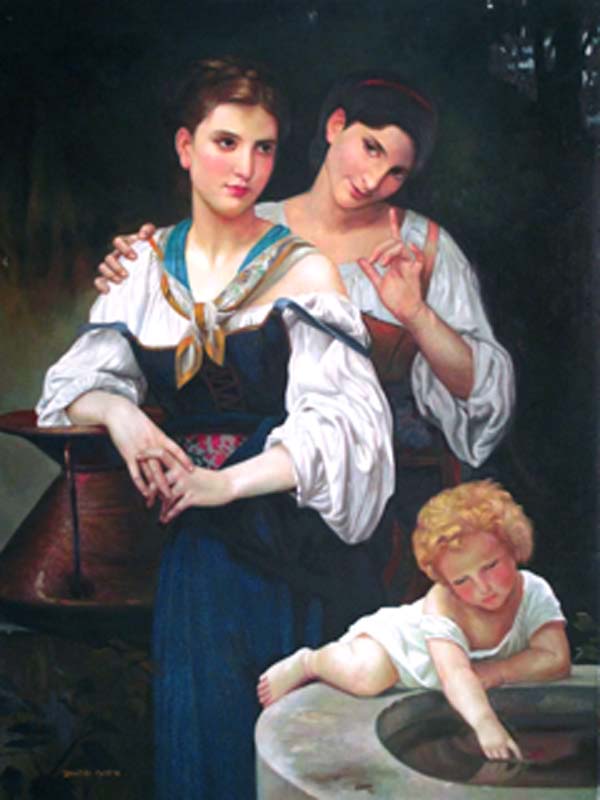 Le Secret, studying William Bouguereau , by  Zhouwei