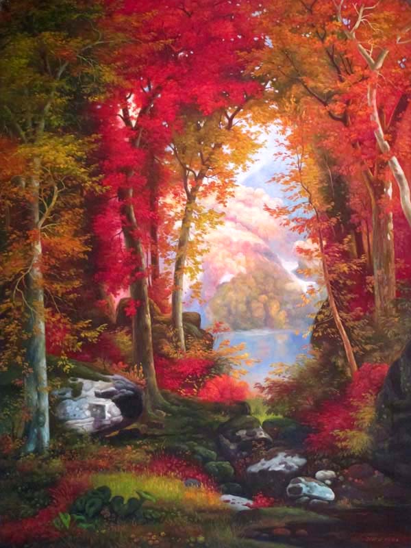 Autumn Wood, Studying Thomas Moran