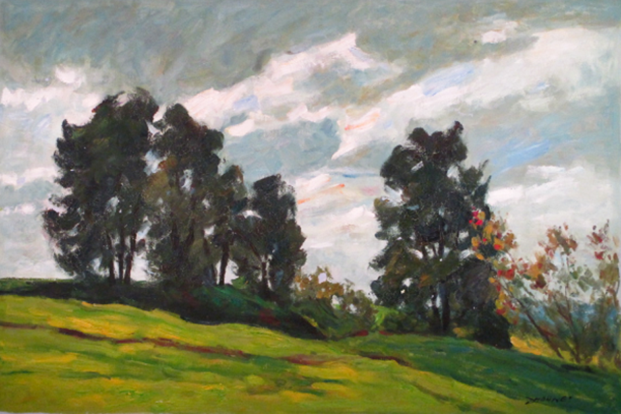 Trees on hill,   by  Zhouwei 