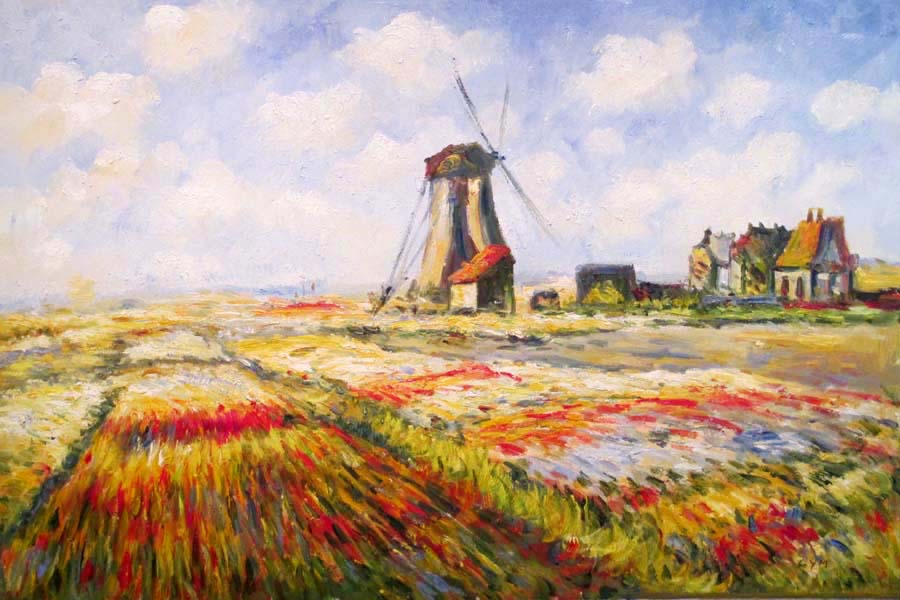 A Windmill and the flower field,  by Chen Y.M.