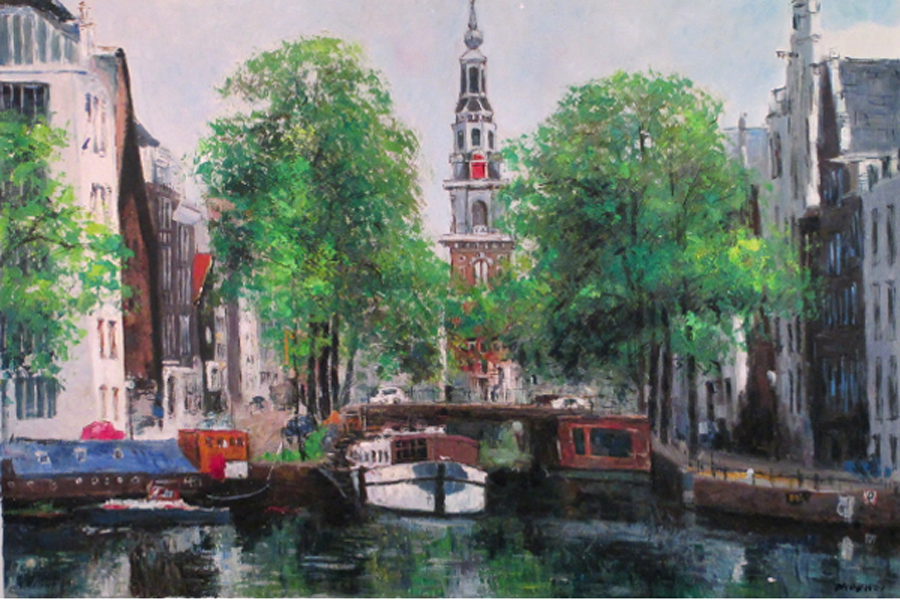 An European town view,   by  Zhouwei 