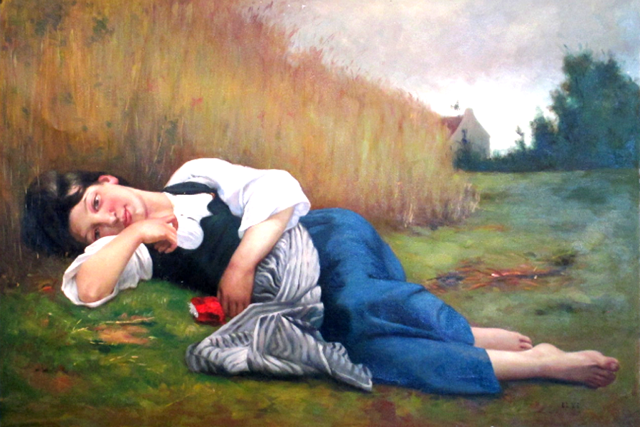 Rest in harvest ,1865, studying Bouguereau, by Liyi