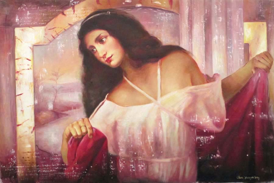 A girl in ancient Greek Style ,  by Chen Y.M.