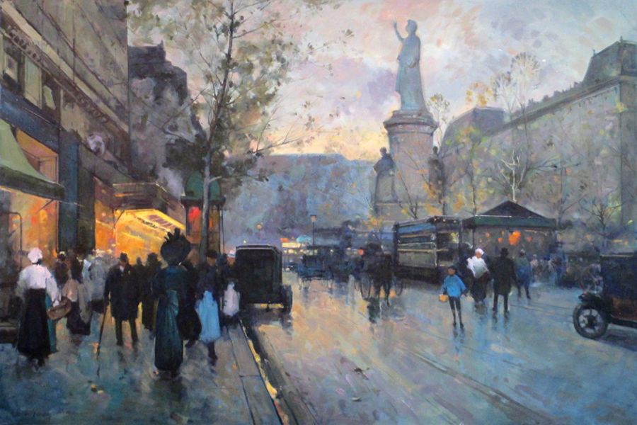 An old city street scenery