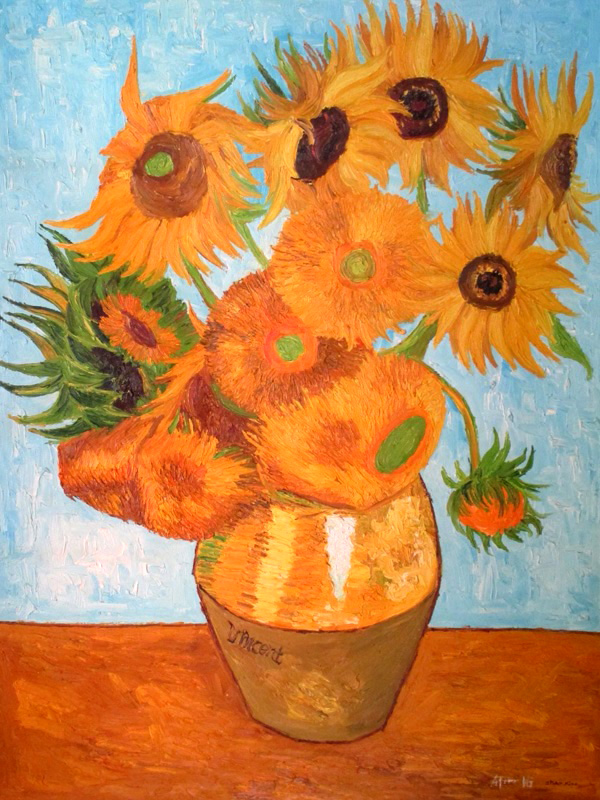 Sunflowers studying Van Gogh