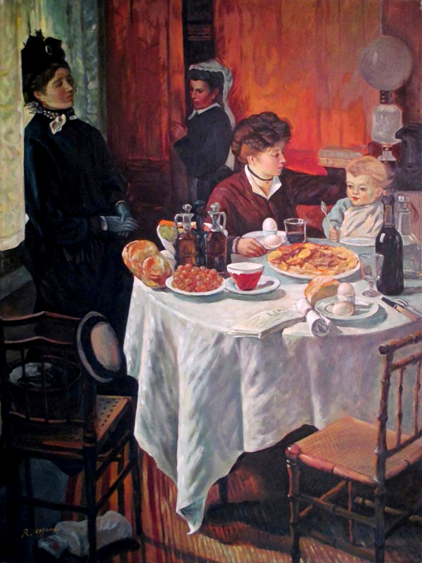 The Luncheon, Studying  c. monet 