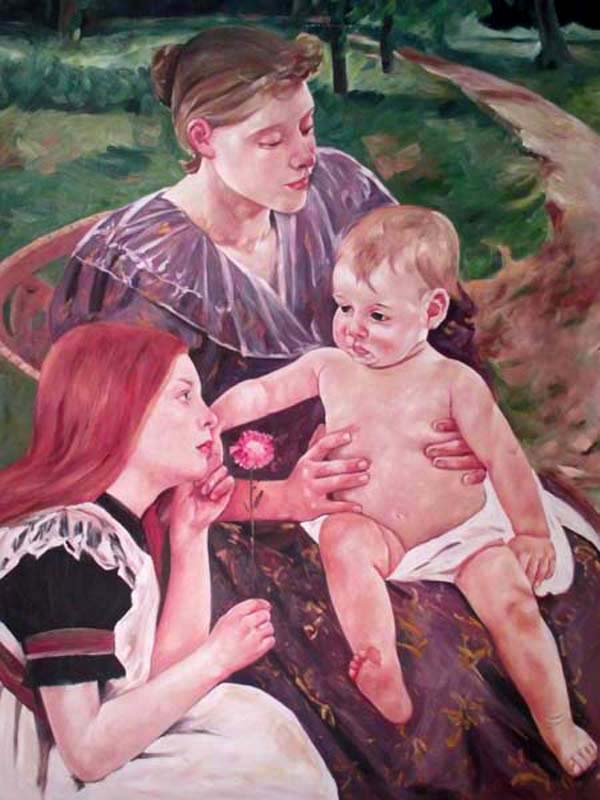 Mother and Child, Reproduction of Mary Cassatt By Zhw
