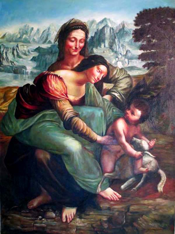 The Virgin and Child with St. Anne, Study of Leonardo da Vinci By Zhou Wei
