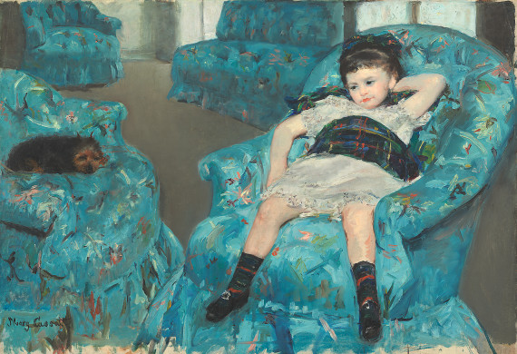 Little Girl in a Blue Armchair, Reproduction of Mary Cassatt