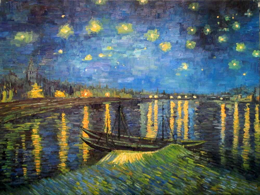 Starry Night over the Rh&ocirc;ne , after Van Gogh by  Zhouwei 
